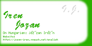 iren jozan business card